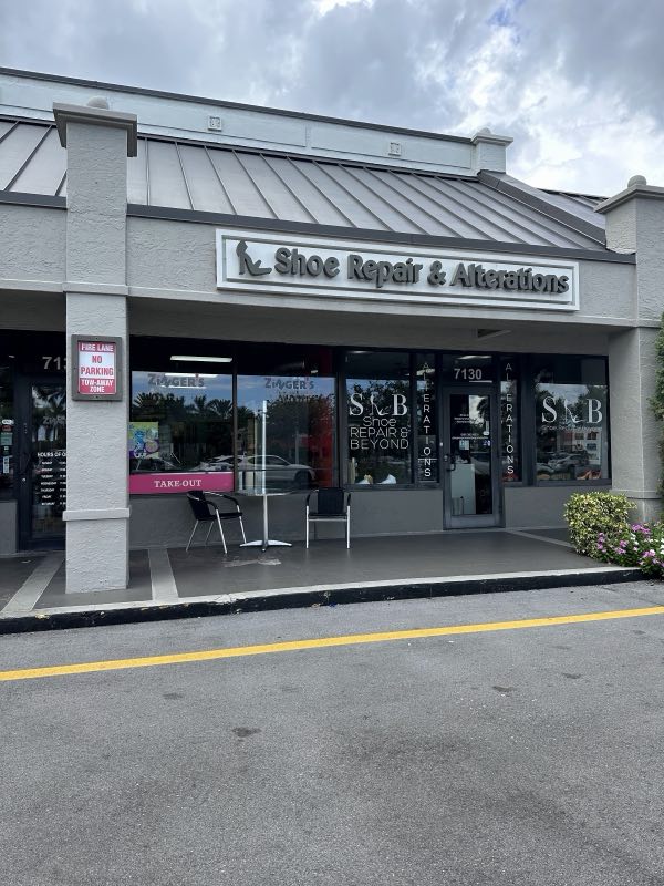 Shoe Repair and Alterations storefront in a Boca Raton plaza